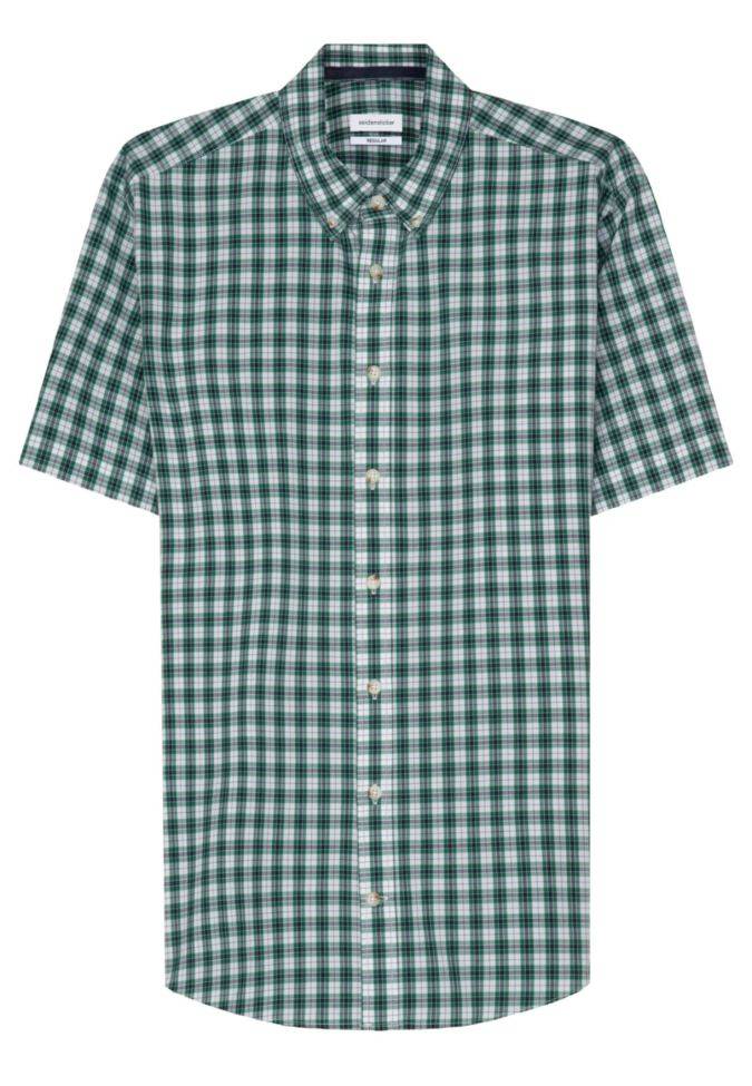 seidensticker Hemd Herren Seidensticker Regular Bügelfreie Karo kragen Button-Down Kurze Ärmel 2025
