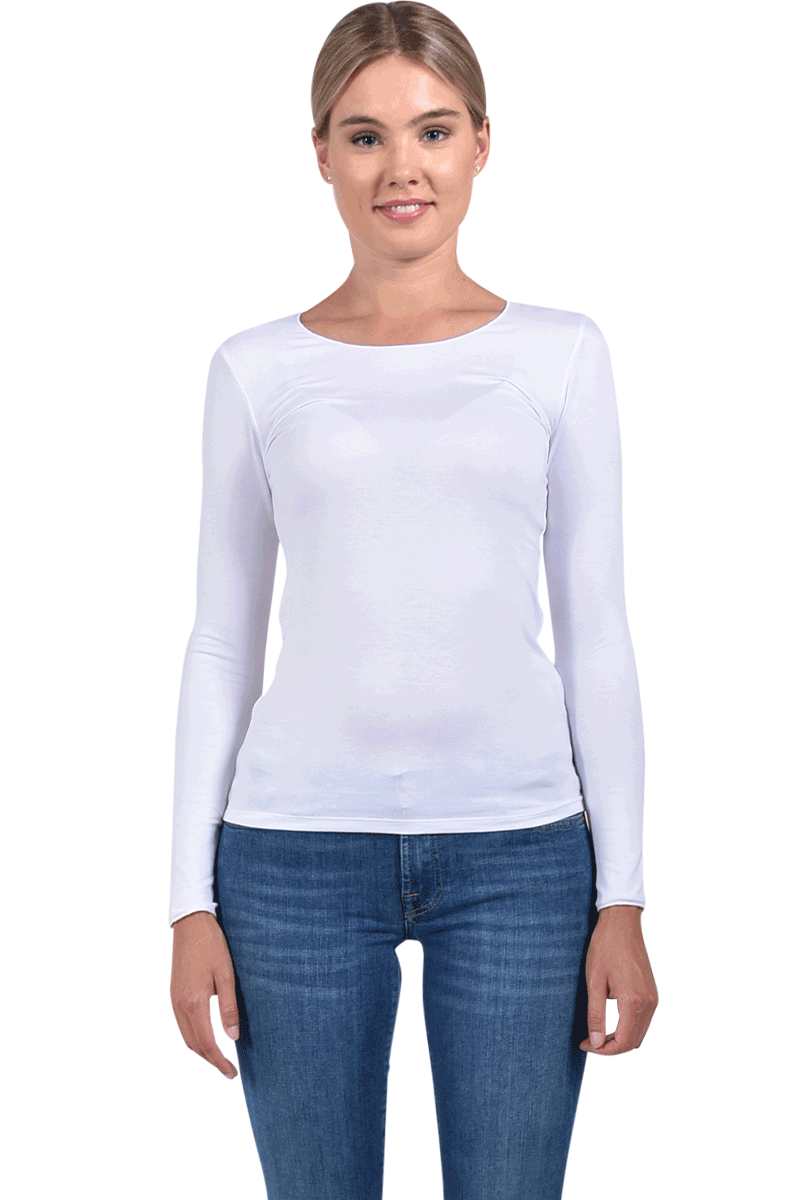 MAJESTIC Langarm-Rundhalsshirt aus Viskose von MAJESTIC Hotsell