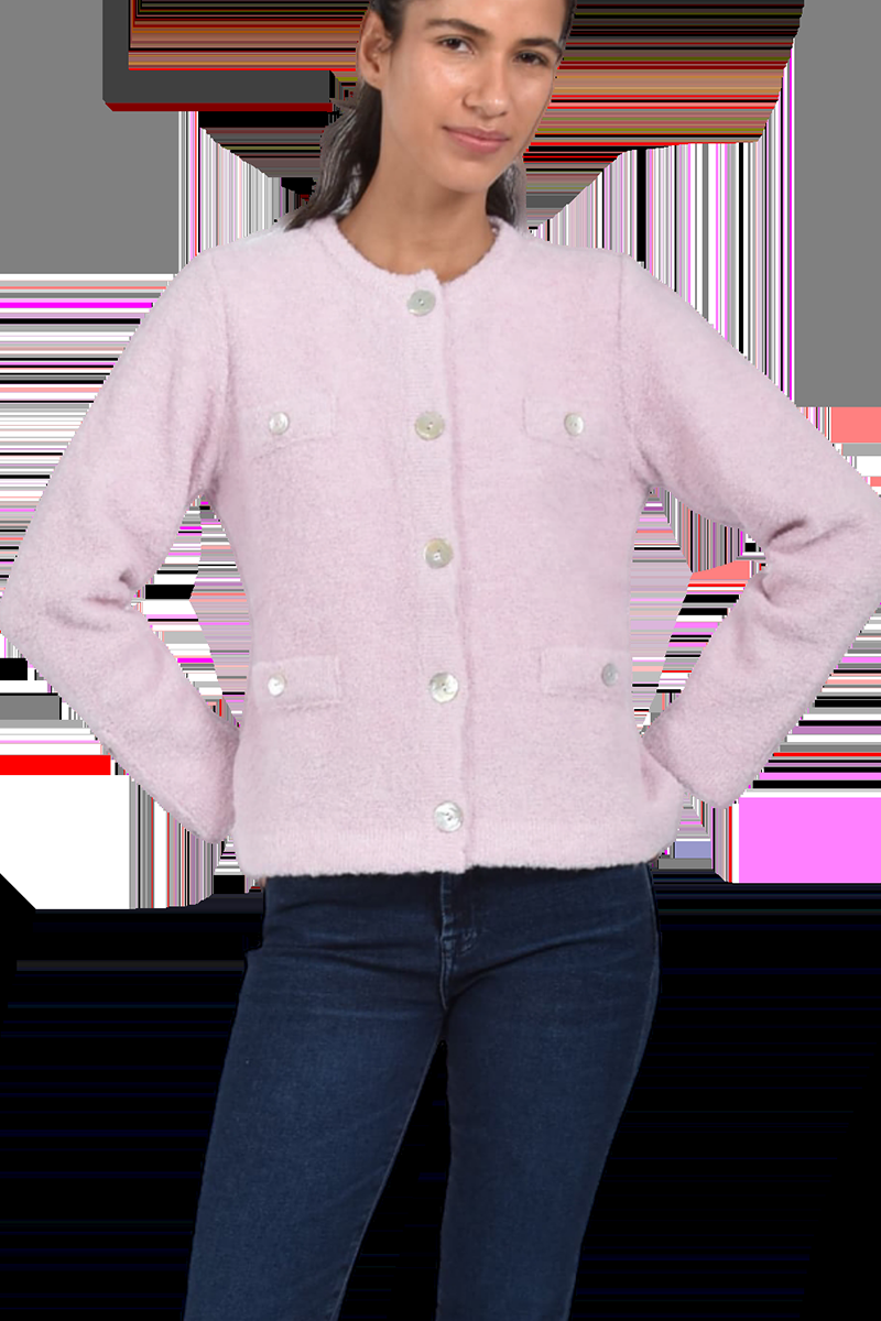 Pierre Claire Exquisite Bouclé-Strickjacke mit Rundhalsausschnitt von Pierre Claire Online Outlet