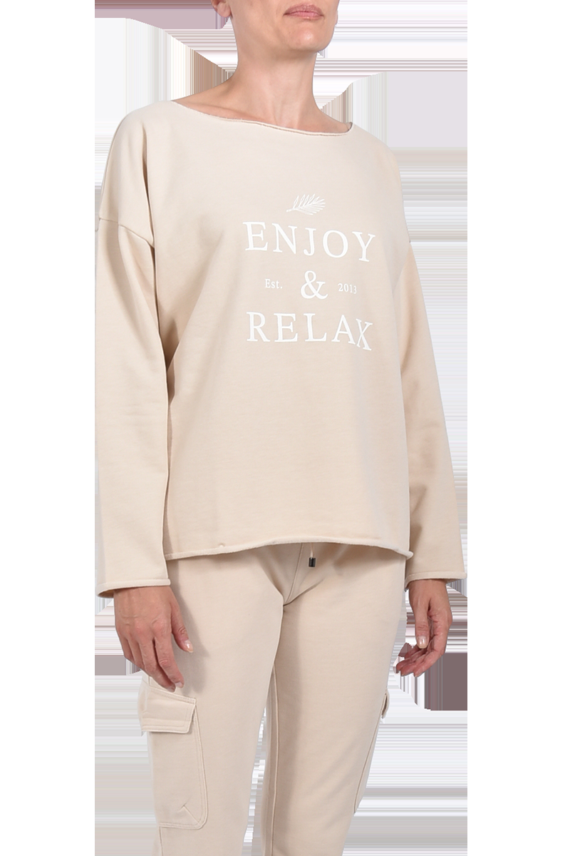 JUVIA Judi Fleece Sweater mit Frontprint von JUVIA Schlussverkauf