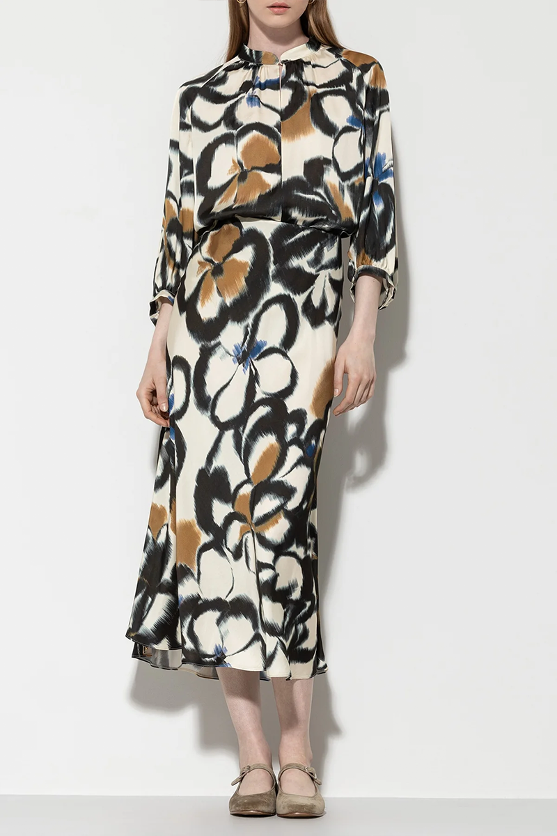 LUISA CERANO Satin-Rock mit Flower-Print von LUISA CERANO Online Shopping