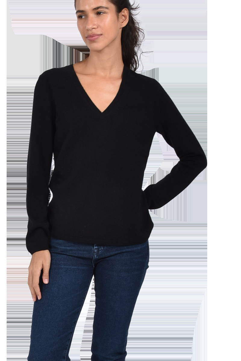INSIEME Klassischer V-Ausschnitt-Pullover aus 100% Cashmere mit Maschendetail im Rücken von INSIEME Nur für heute
