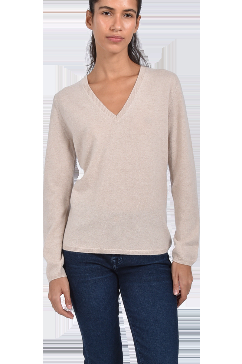 INSIEME Klassischer V-Ausschnitt-Pullover aus 100% Cashmere mit Maschendetail im Rücken von INSIEME Discount Store für neue Produkte