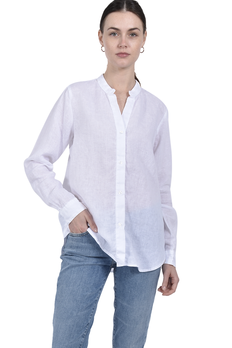 INSIEME Oversized Leinenhemd mit Stehkragen von INSIEME Sonderangebote