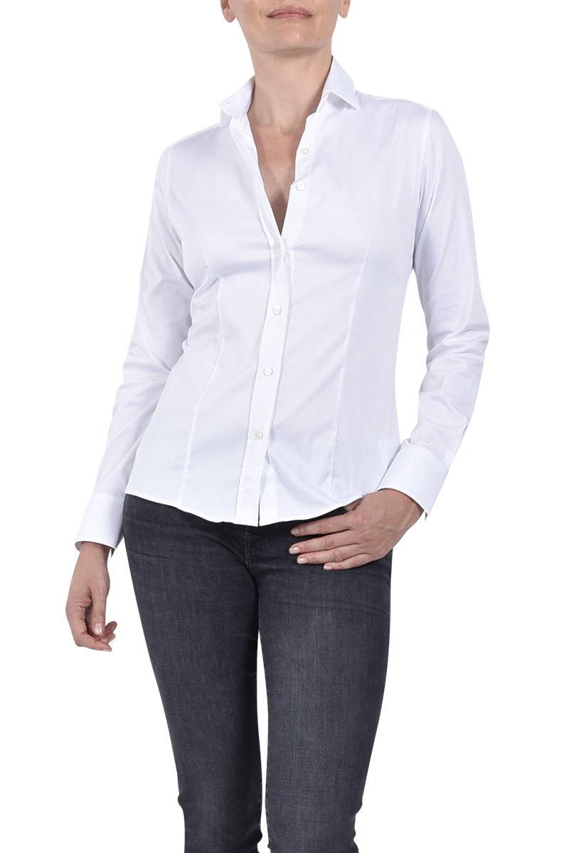 Soluzione Baumwollbluse mit Abnähern von SOLUZIONE Letzter Tag