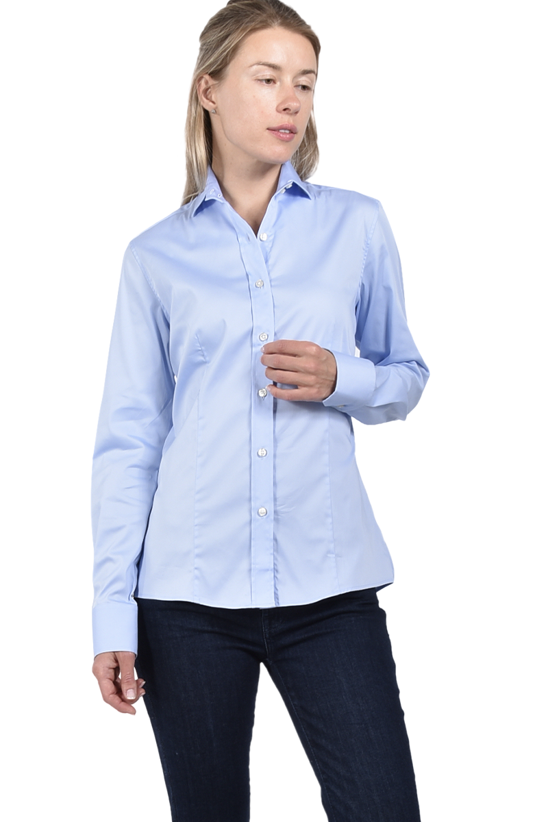 Soluzione Baumwollbluse mit Abnähern von SOLUZIONE Zeitbegrenzte Promotion