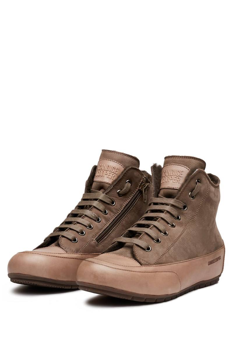 Candice Cooper Halbhoher Lederschuh mit Felleinsatz von CANDICE COOPER Kostenloser Versand