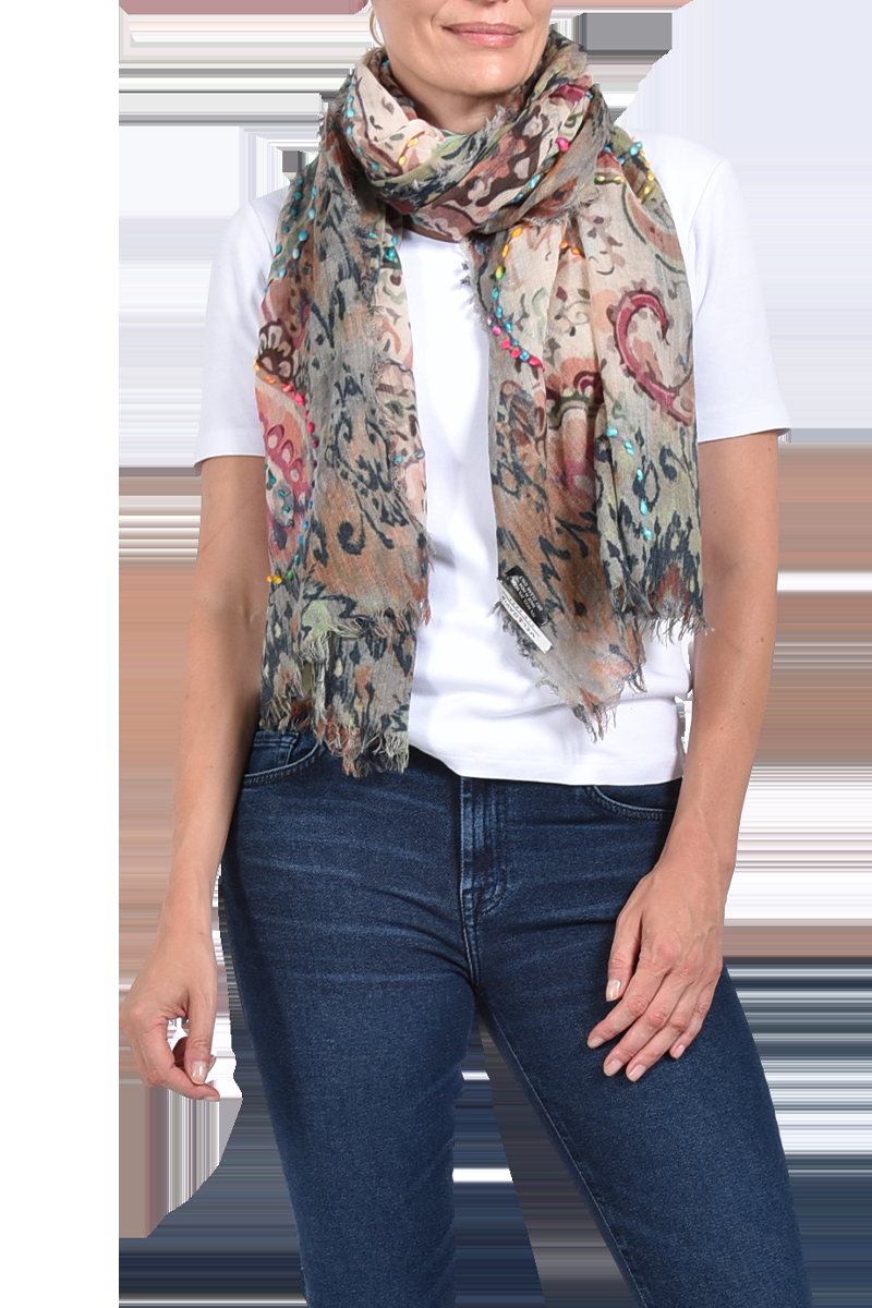 MEL&DAVIS Bestickter Wollschal mit Paisleymuster von MEL&DAVIS Valentinstagsangebot