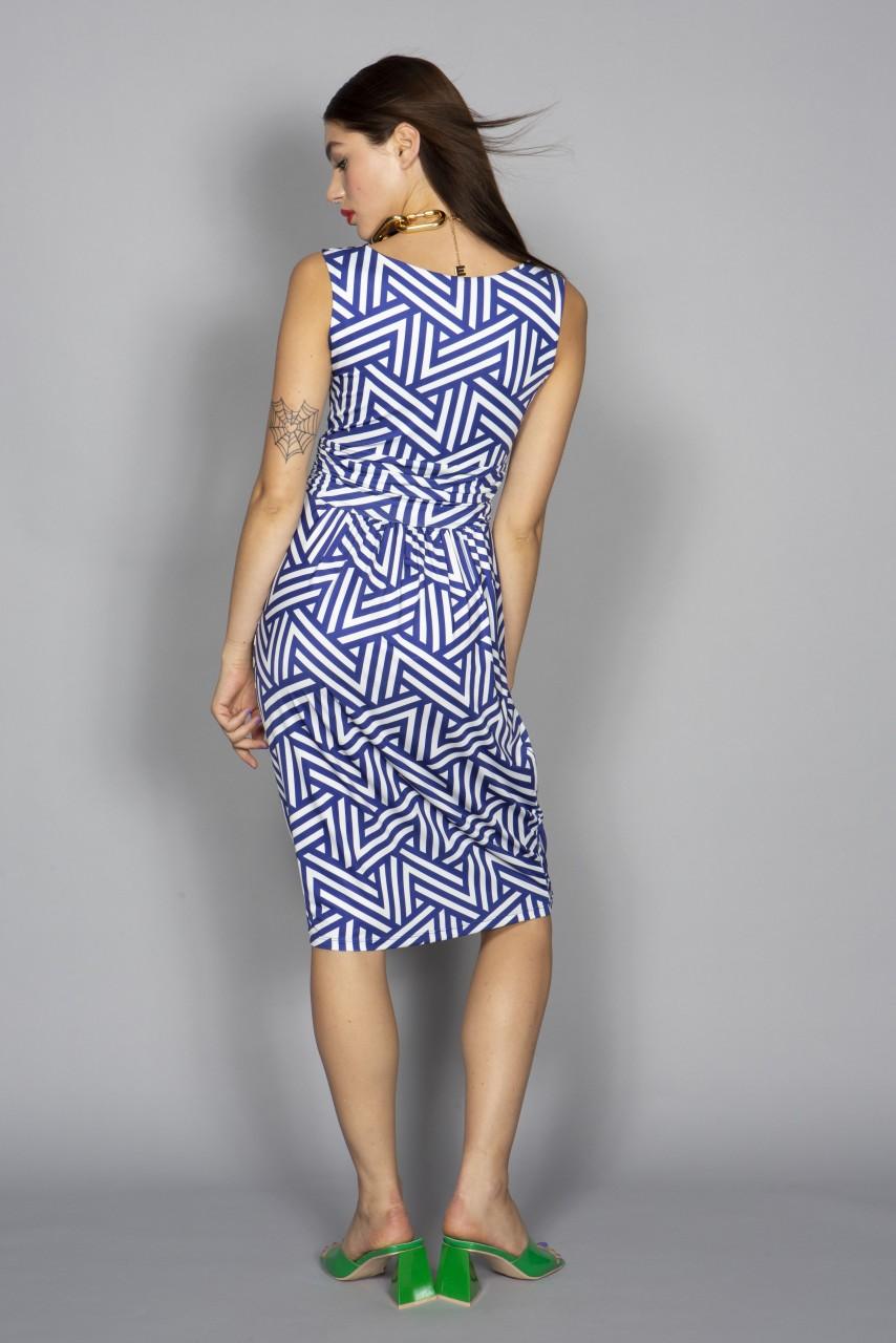 Marivie Focused and unimpressed stripes blue Dress Im Verkauf