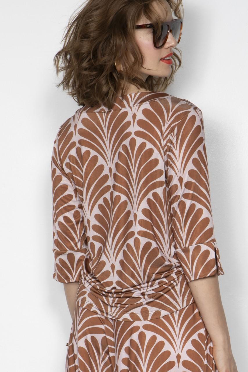 Marivie Top - Honey art deco brown Top Flash Sale