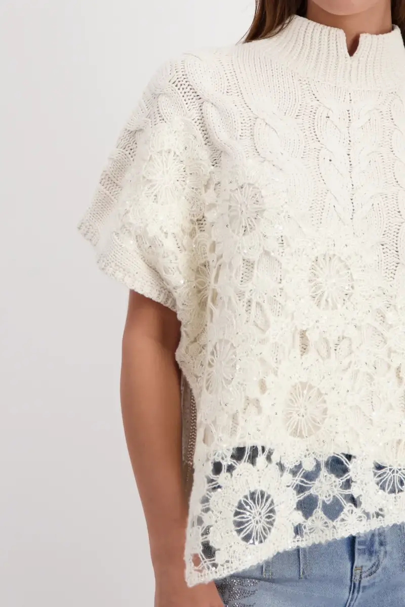 ﻿Monari Pullover mit Spitze Riesige Rabatte