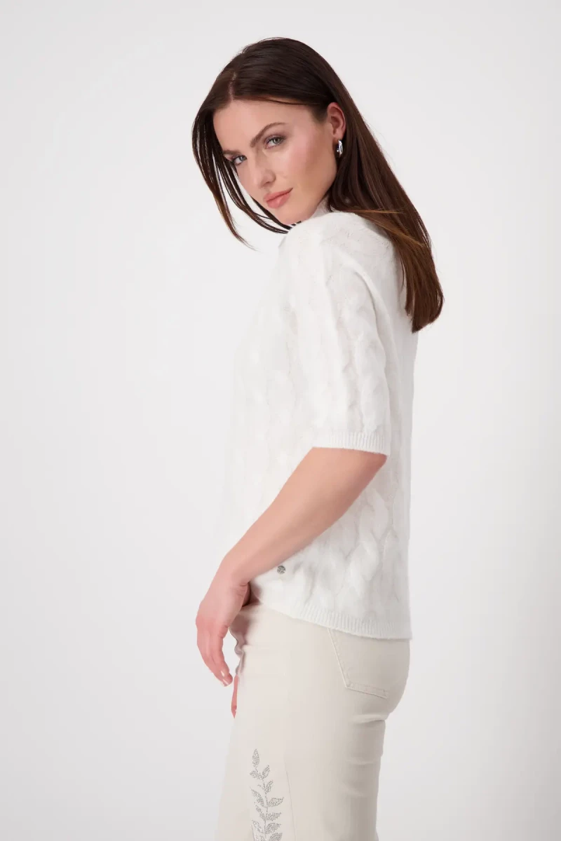 Monari Flauschiger Pullover mit Zopfmuster zollfrei