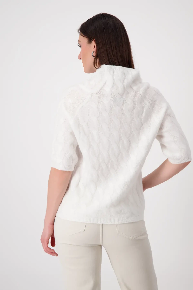Monari Flauschiger Pullover mit Zopfmuster zollfrei