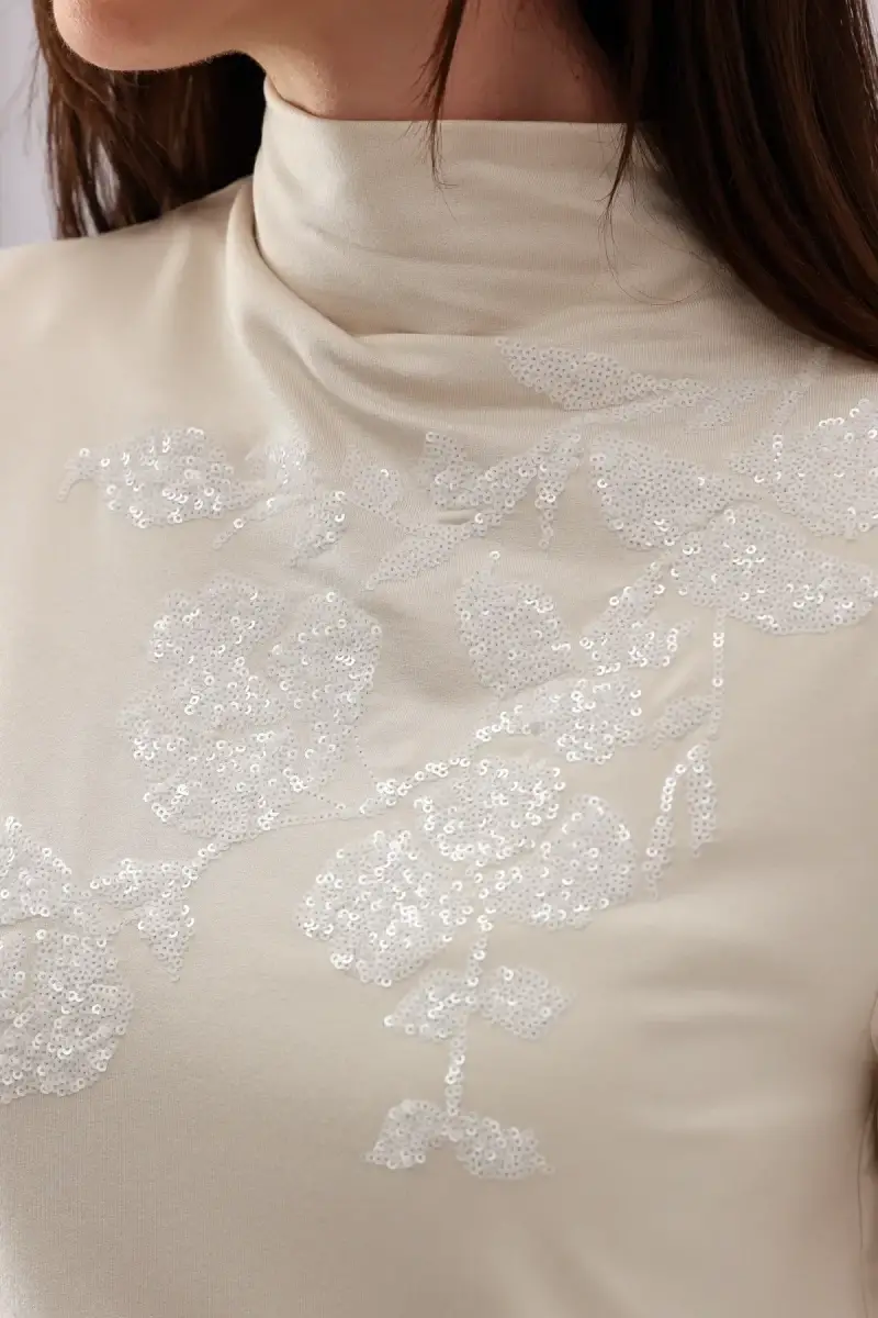 Monari Shirt mit toniger Pailletten-Blume Rabatte dieses Monats