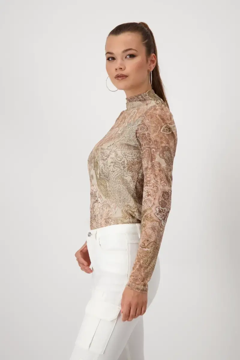 Monari Mesh Shirt mit Paisleymuster Angebote