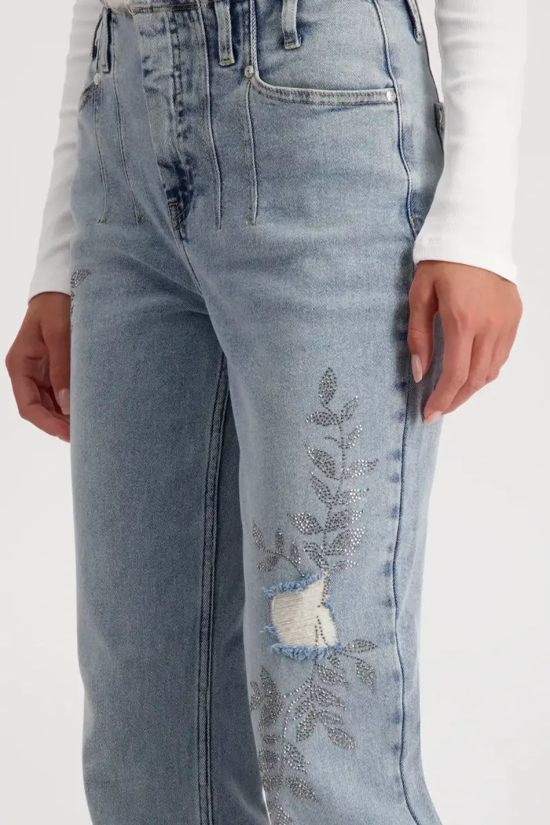 Monari Wide Leg Jeans mit Schmuck im Angebot