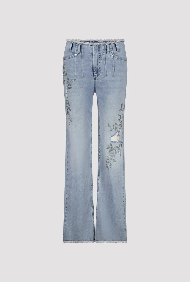 Monari Wide Leg Jeans mit Schmuck im Angebot