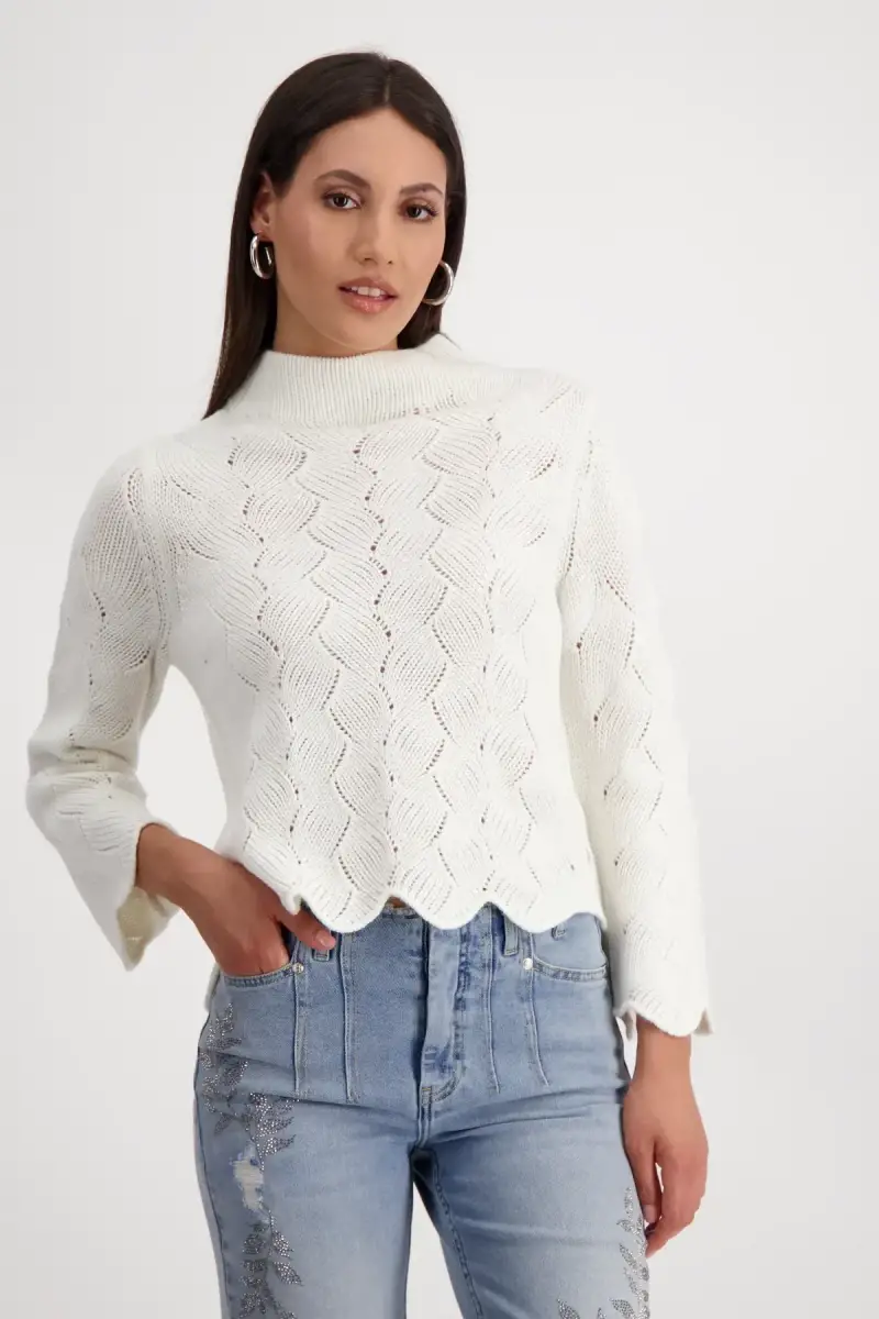 Monari Pullover mit Zopfmuster Saisonschlussverkauf