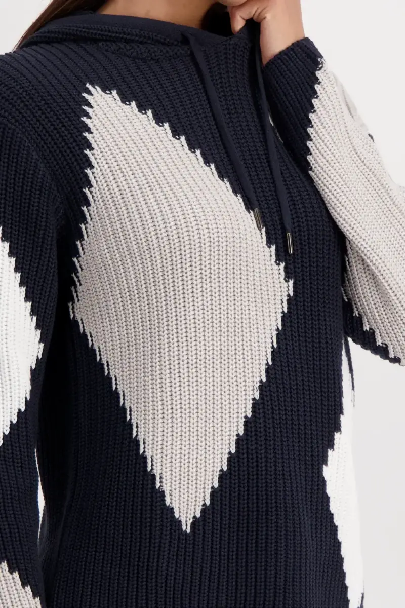Monari Kapuzenpullover mit Rauten Lagerräumung