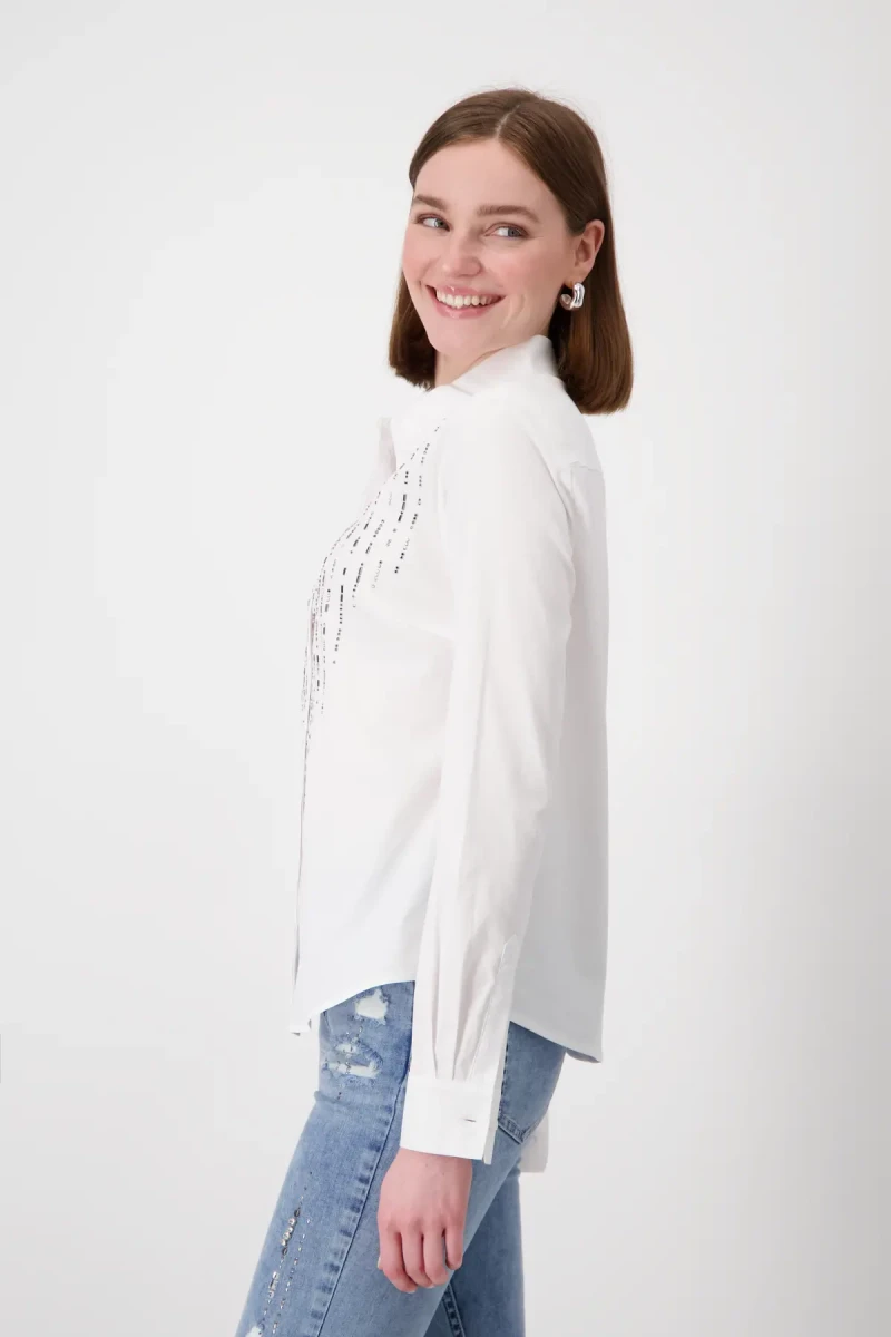Monari Hemdbluse mit Strasssteine Top Angebot