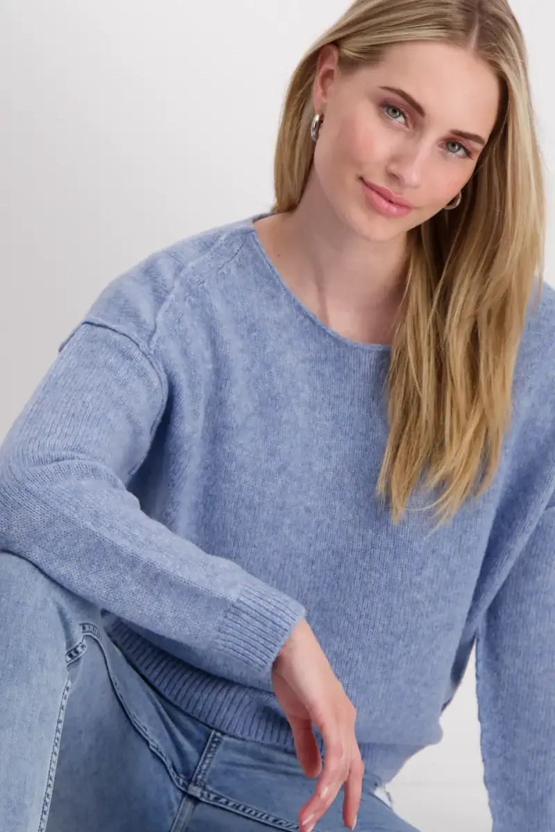 Monari Strickpullover mit Außennähten Neueste Mode