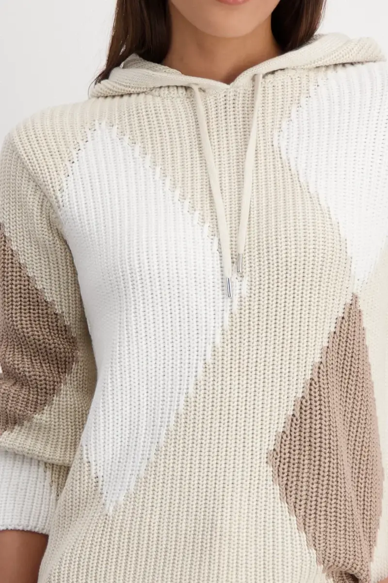 Monari Kapuzenpullover mit Rauten Online Outlet