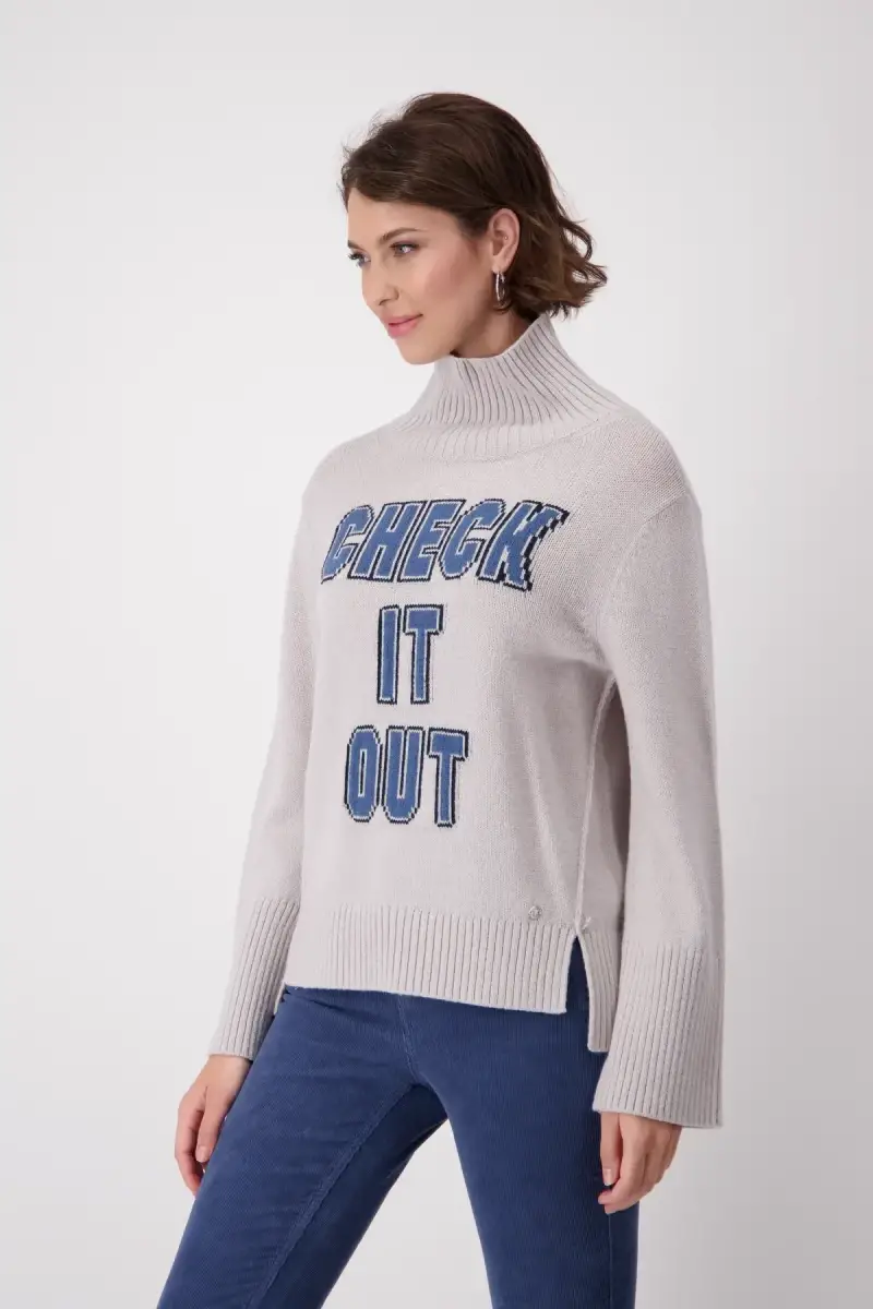 Monari Strickpullover mit Schrift Bestseller
