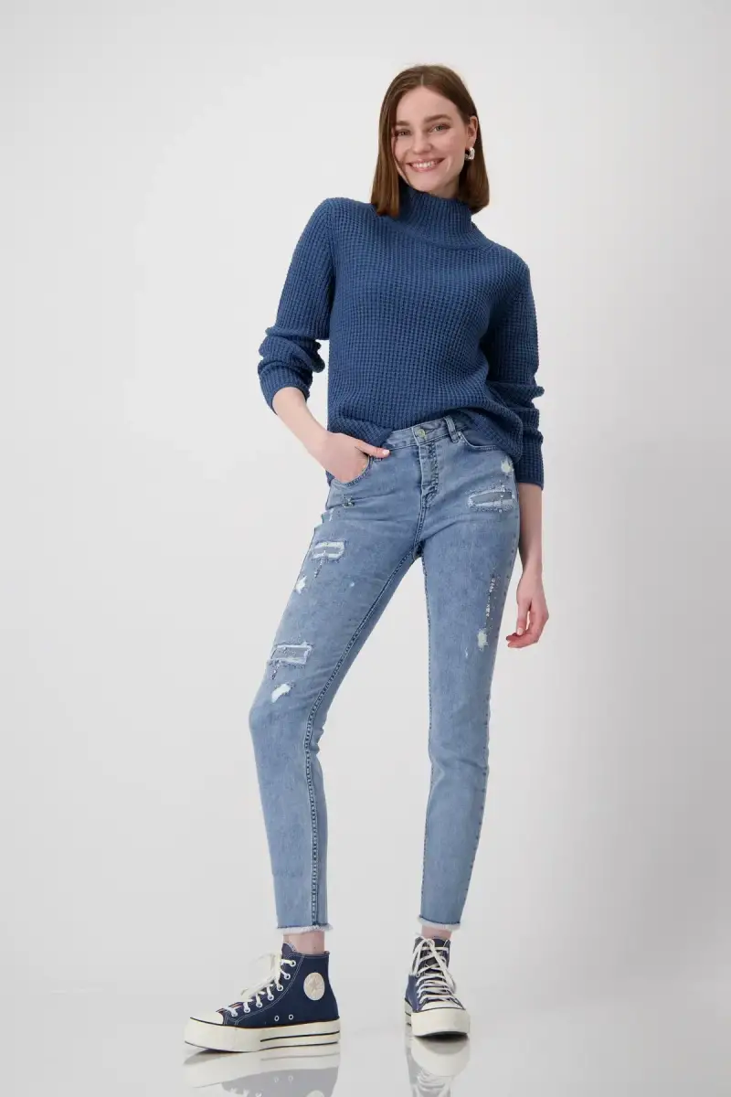 Monari Strickpullover mit Stehkragen Räumungsverkauf