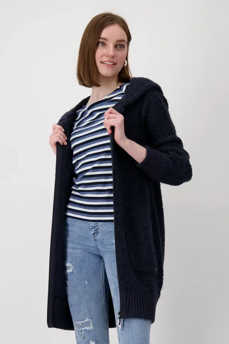 Monari Boucle Jacke mit Kapuze Bis zu 50% Rabatt