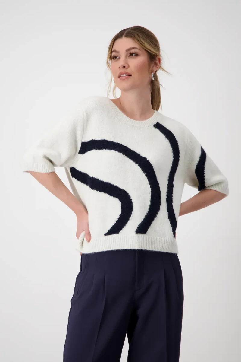 Monari Strickpullover mit Intarsienmuster Sonderangebot der Fabrik