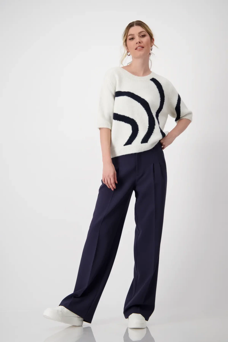 Monari Strickpullover mit Intarsienmuster Sonderangebot der Fabrik
