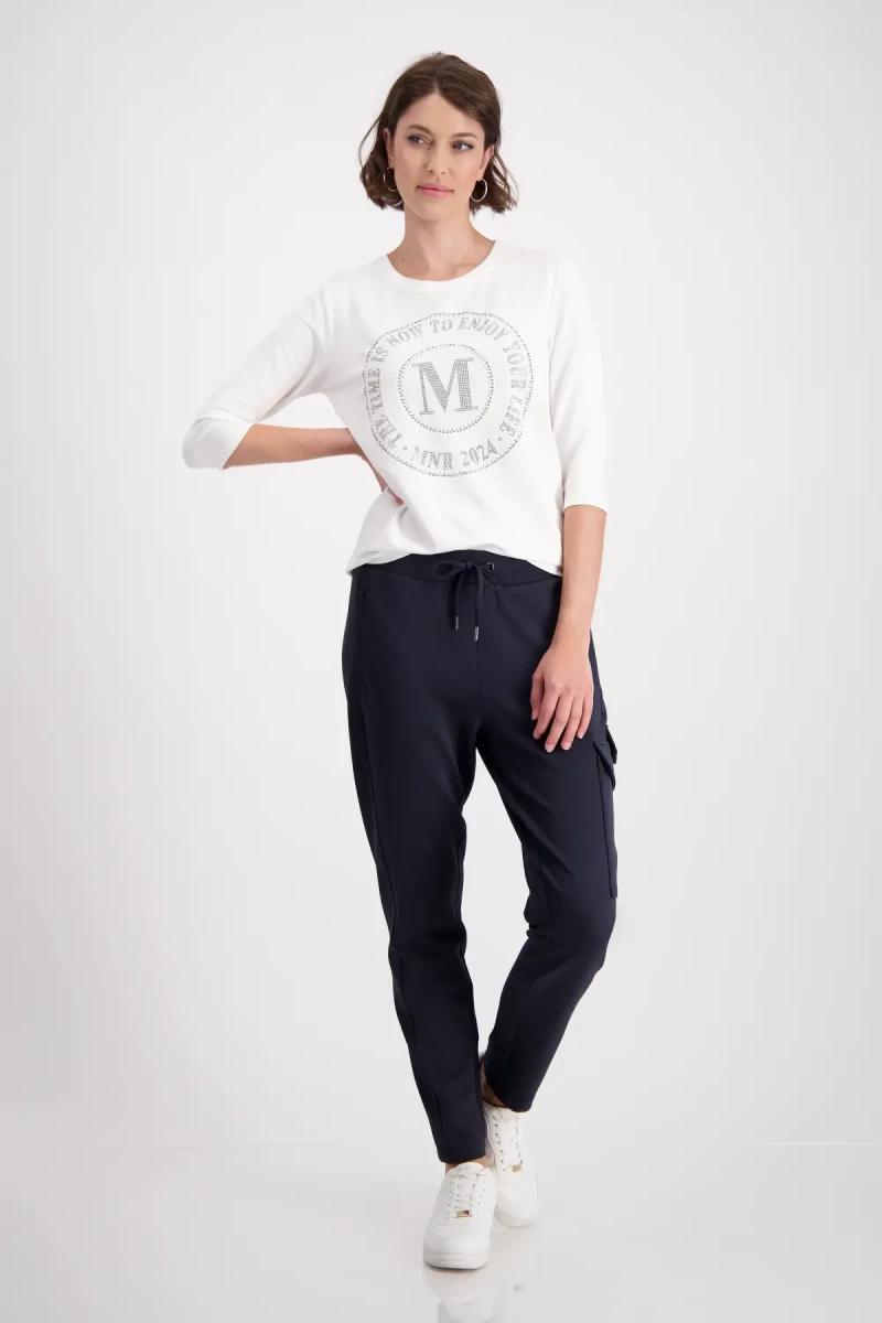 Monari Shirt mit Emblem Print Black Friday Preise