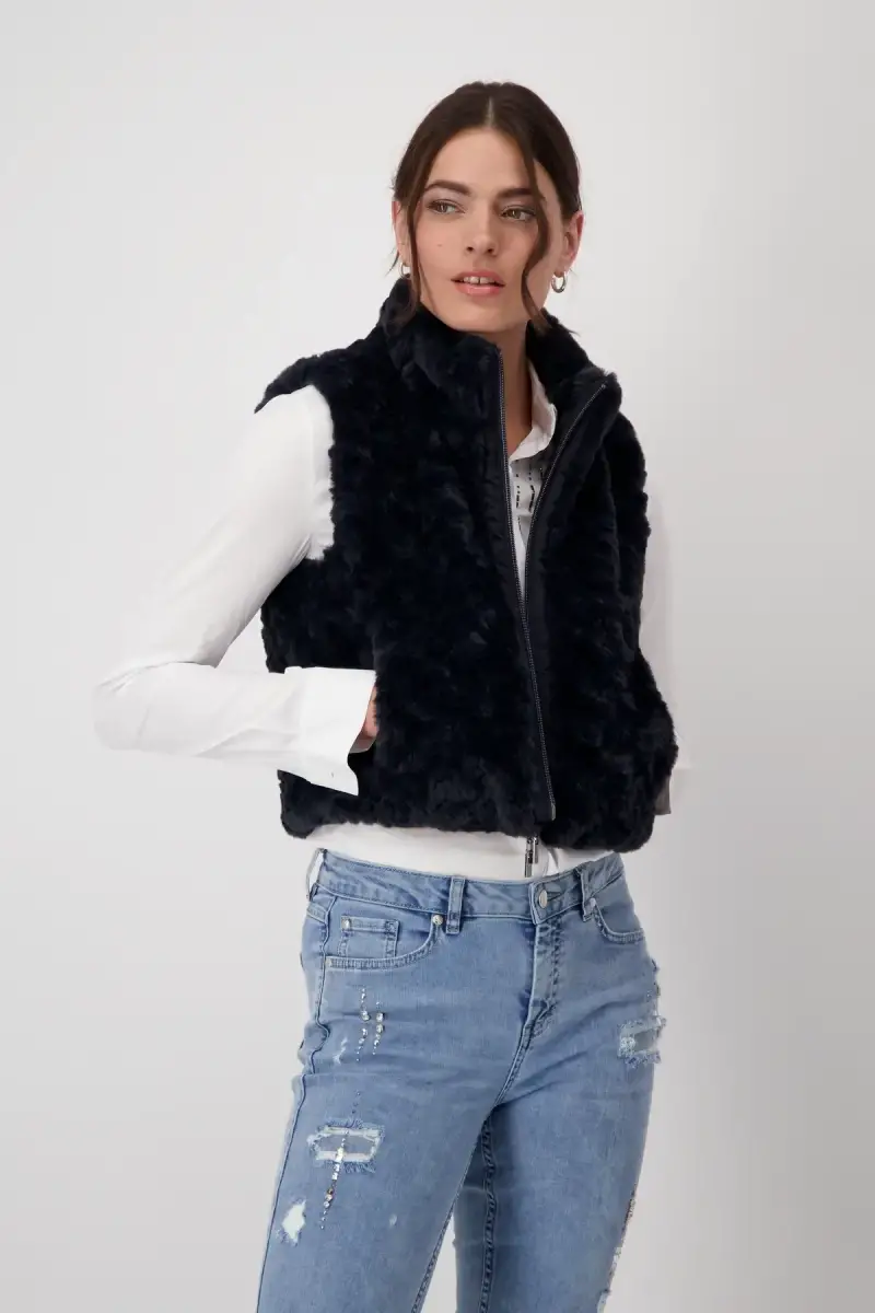 Monari Cropped-Weste mit Taschen Im Verkauf