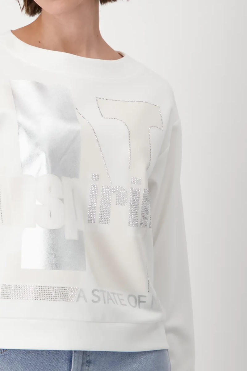 Monari Sweatshirt mit Schrift Limitierter Zeitrabatt