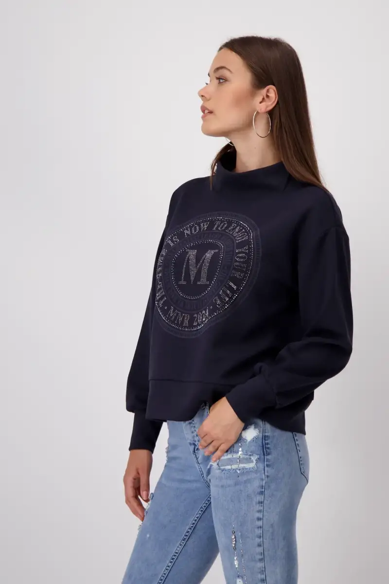Monari Sweatshirt mit Emblem Print Saisonschlussverkauf