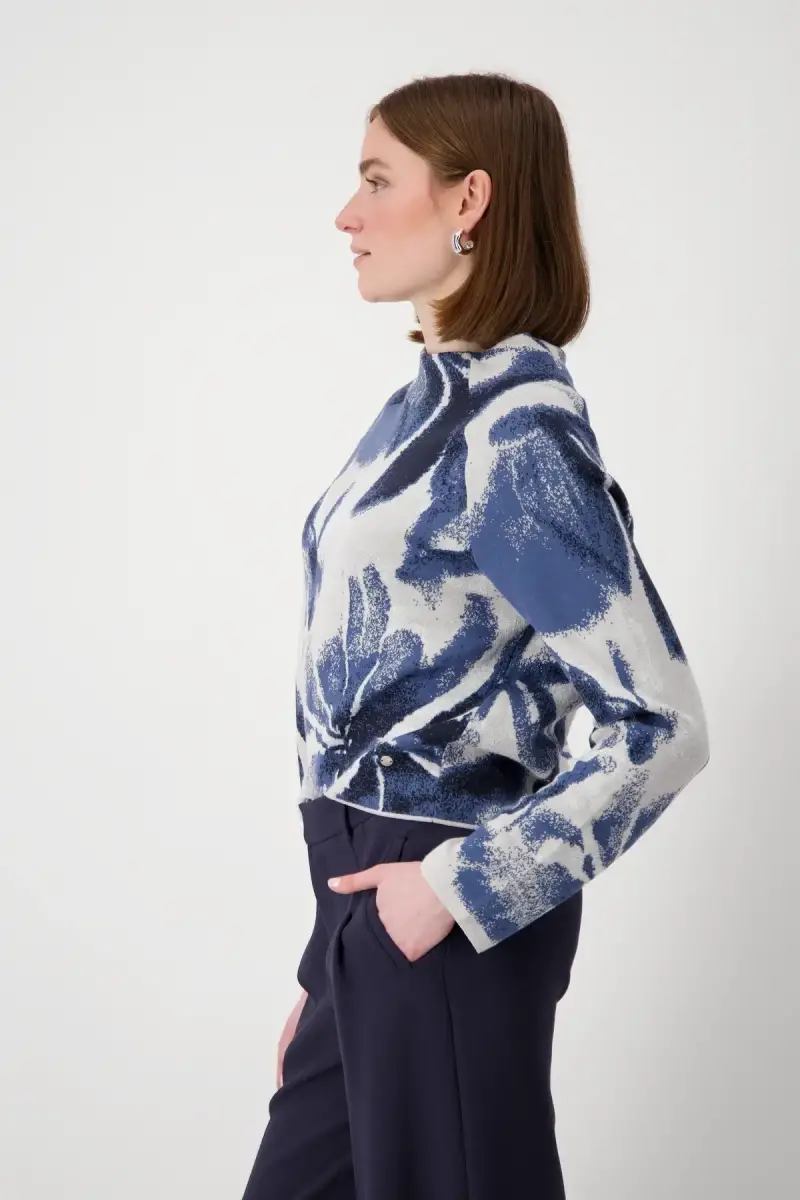 Monari Strickpullover mit Blumenmuster Black Friday