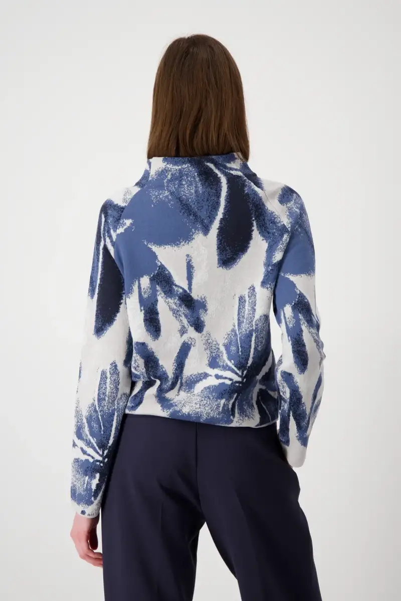 Monari Strickpullover mit Blumenmuster Black Friday
