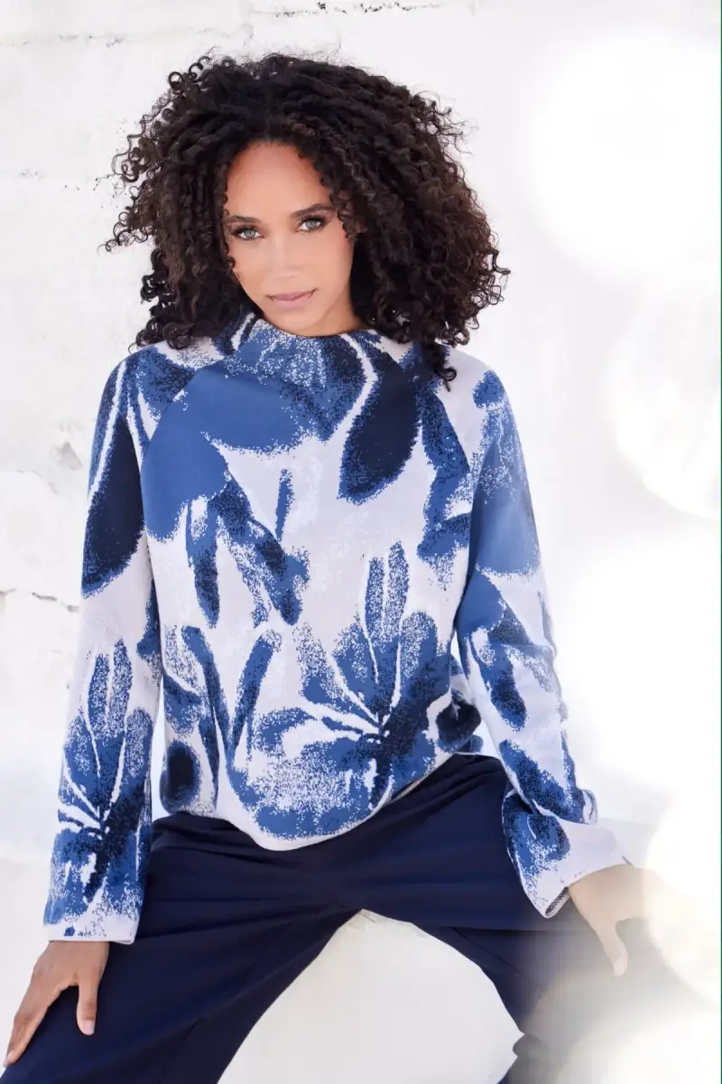 Monari Strickpullover mit Blumenmuster Black Friday