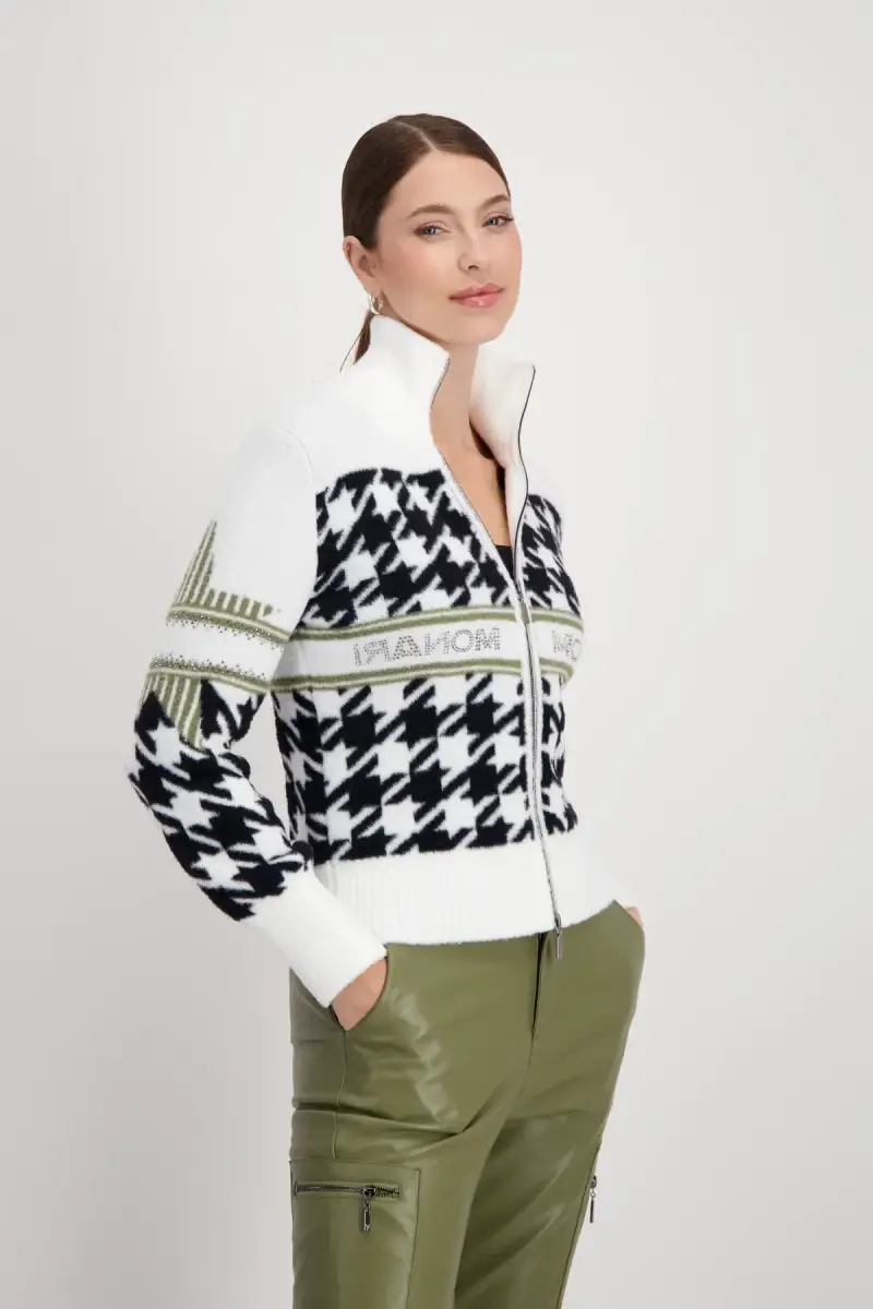 Monari Strickjacke mit Hahnentrittmuster Top Angebot