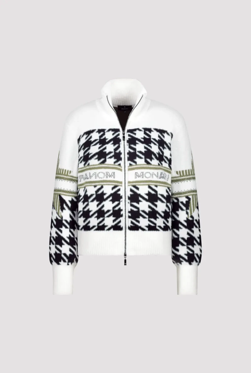 Monari Strickjacke mit Hahnentrittmuster Top Angebot