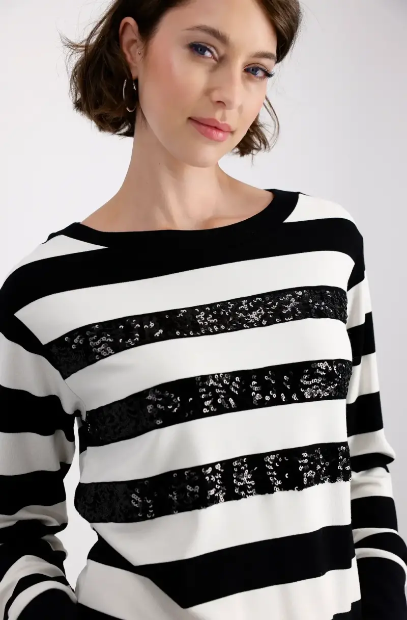 Monari Sweatshirt mit tonigen Pailletten Zeitlich begrenztes Angebot