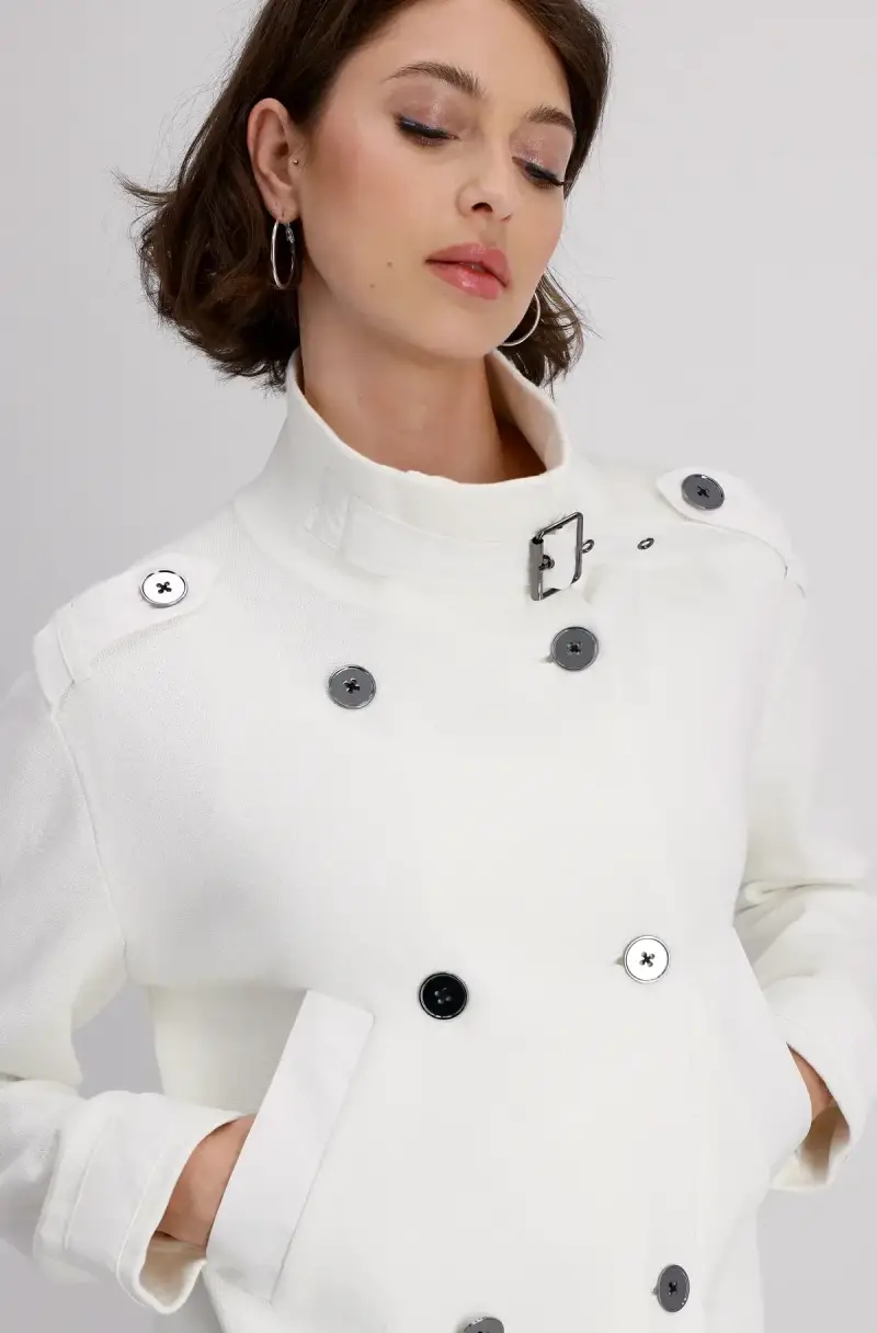 Monari Kurze Trench Strickjacke Räumungsverkauf