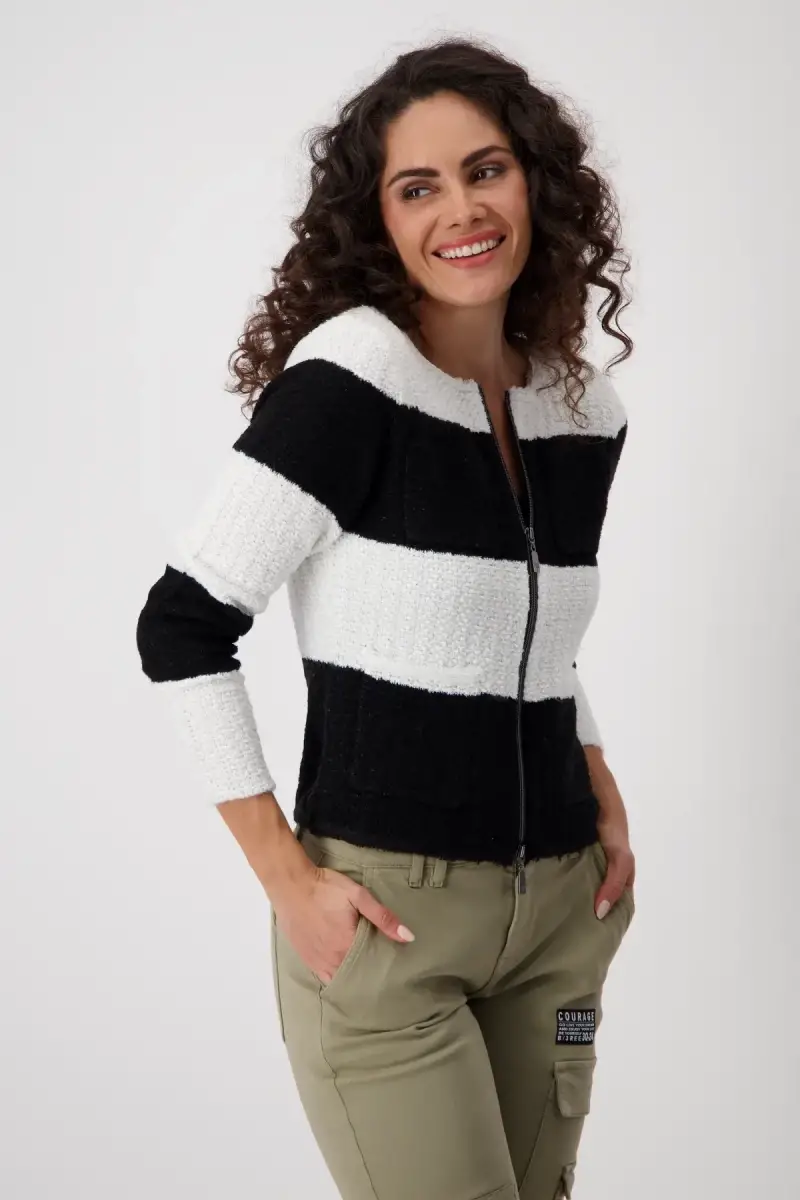 Monari Strickjacke mit Fransen Begrenzte Freigabe