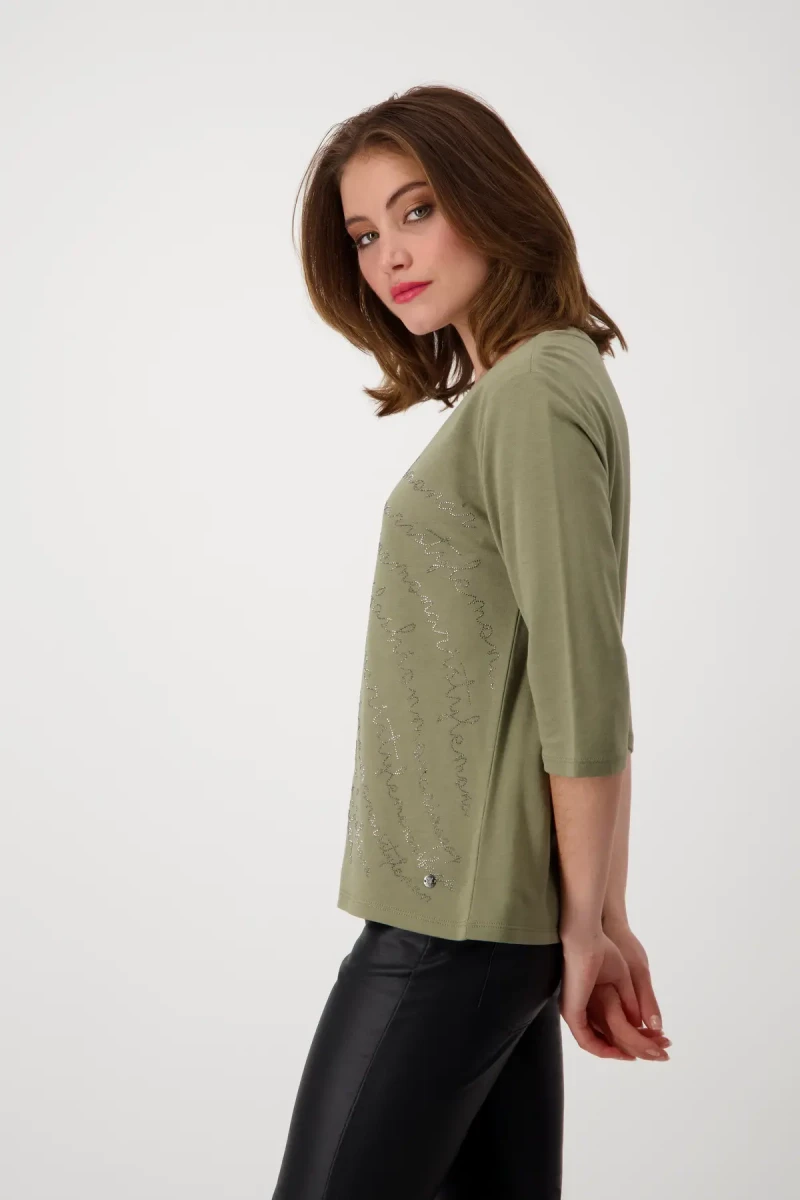 Monari Shirt mit Strass Schrift Zeitbegrenzte Promotion