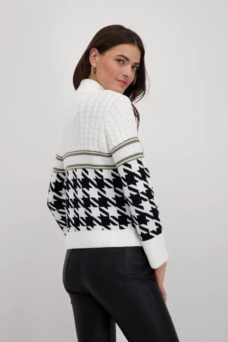 Monari Pullover mit Hahnentrittmuster Super Rabatt