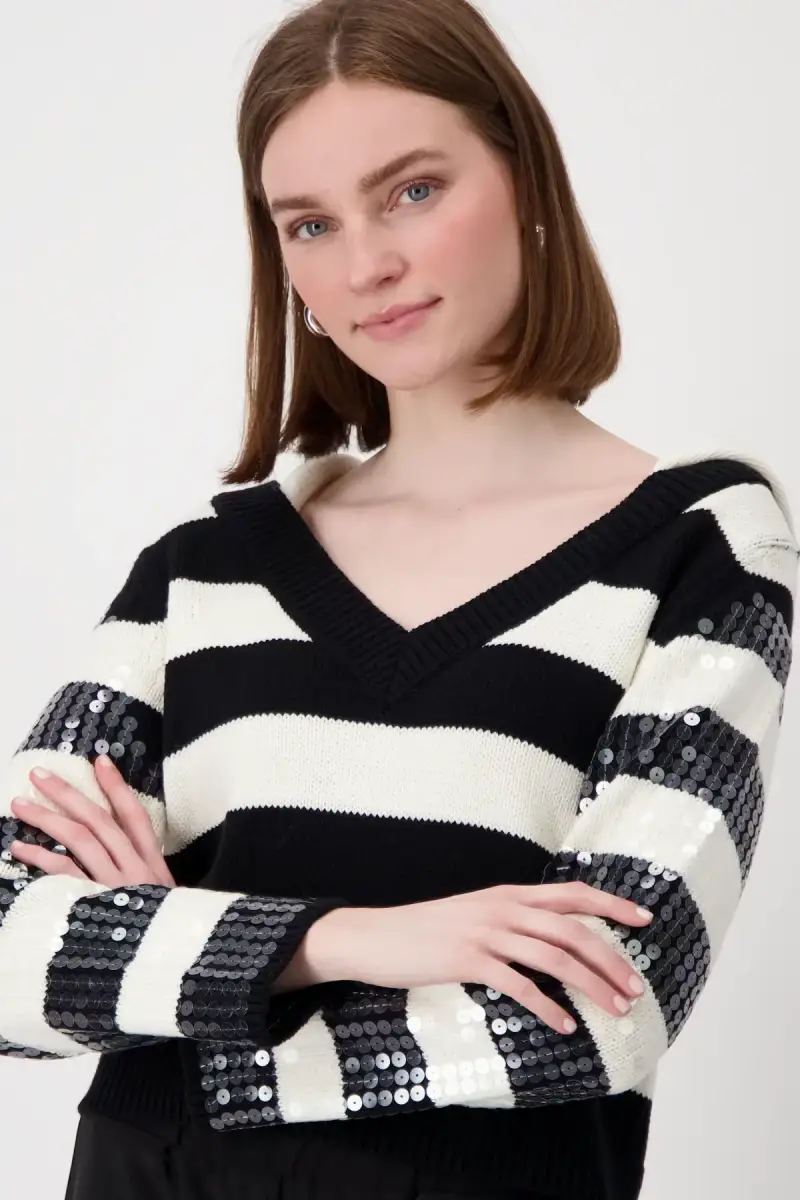 Monari Strickpullover mit Streifen Clearance-Verkauf