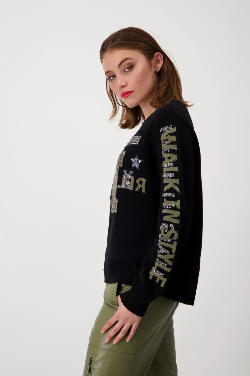 Monari Pullover mit Strass Fabrikladen