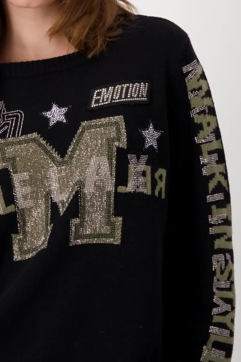 Monari Pullover mit Strass Fabrikladen