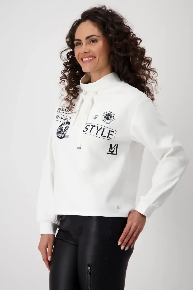 Monari Sweatshirt mit Patches und Strass Angebote