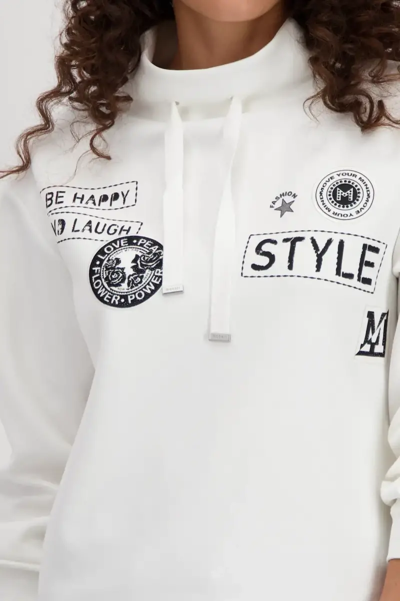 Monari Sweatshirt mit Patches und Strass Angebote